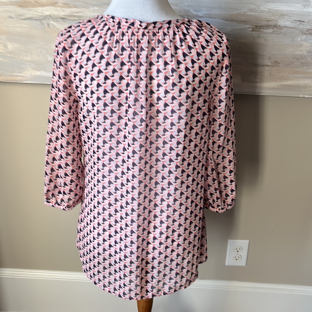 Caslon Sheer Pink Patterned Blouse - image 4